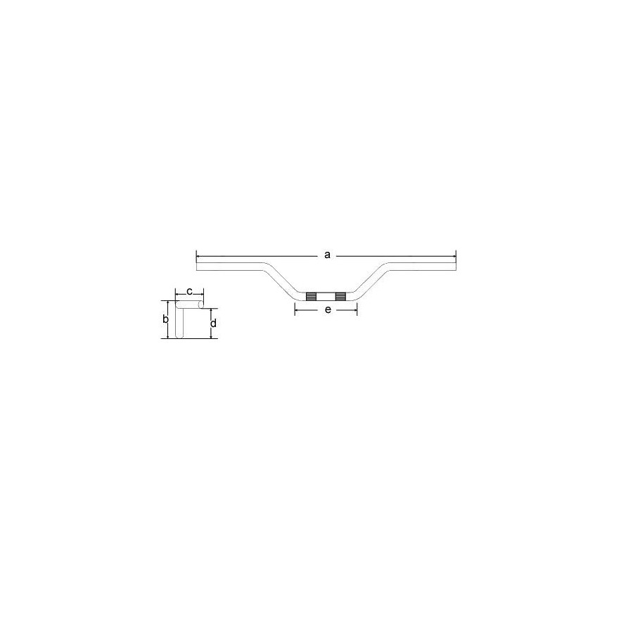 Service Moto Pieces|Guidon ø22mm - Haut 85 mm - Tomaselli 186 - cb750kz / cb500 / cbx750 / GL1000|Guidon|71,25 €