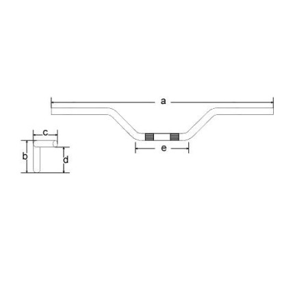 Service Moto Pieces|Guidon ø22mm - ouverture 660mm - Chrome|Guidon|55,90 €