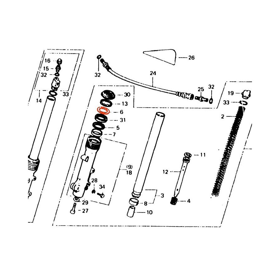 Service Moto Pieces|Fourche - Rondelle de joint Spy - |Fourreaux + kit + joint|6,80 €