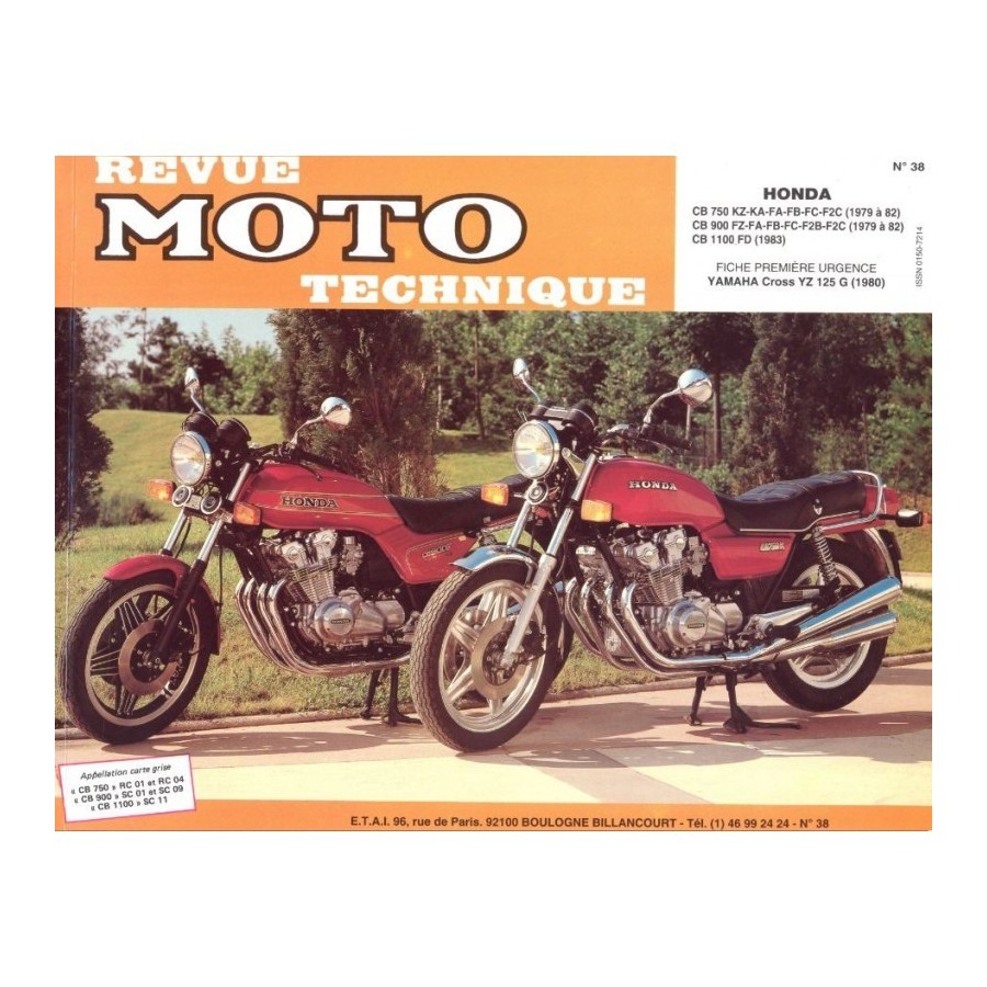 Service Moto Pieces|RTM - N° 092-2 - NT650 - YZF750 - Revue Technique moto - Version PAPIER|Honda|39,00 €