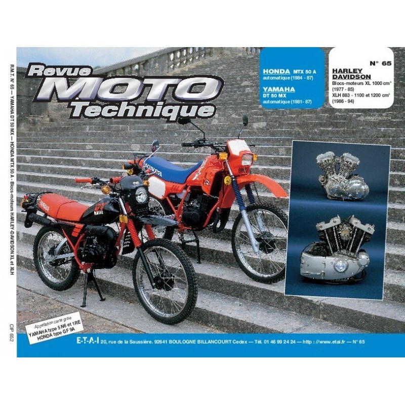 Service Moto Pieces|RTM - N° 065.2 - MTX50 - DT50 - Revue Technique moto - Version PAPIER|Honda|39,00 €