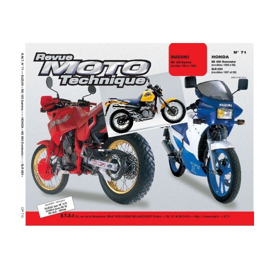 RTM - N° 71 - NX650 - Dominator / SLR650 / RG125 - Revue Technique moto - Version PAPIER