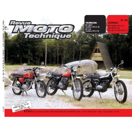 Service Moto Pieces|RTM - N° 22 - CB125S3 - CB125N - XL125 - TL125 / DT125 - Revue Technique Moto - Version PAPIER - |Honda|39,00 €