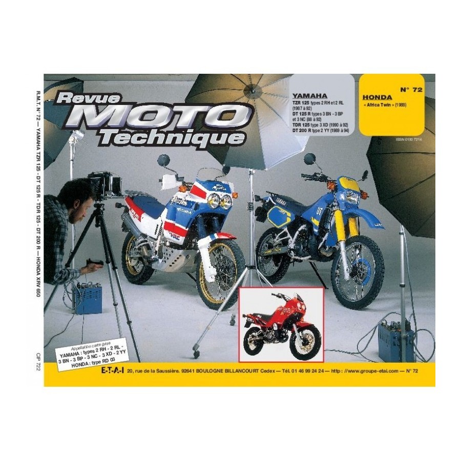 RTM - N° 72 - XRV650 - DTR-TZR-TDR 125 - DT200R - Revue Technique moto - Version PAPIER