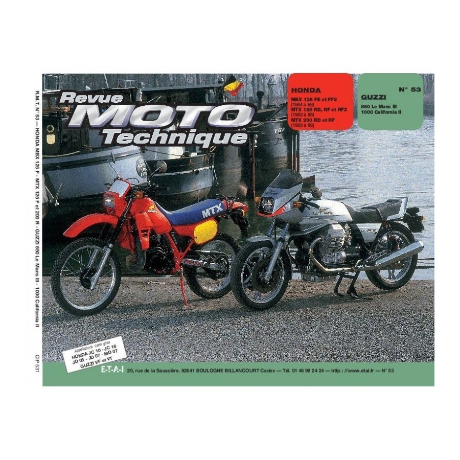 Service Moto Pieces|RTM - N° 065.2 - MTX50 - DT50 - Revue Technique moto - Version PAPIER|Honda|39,00 €