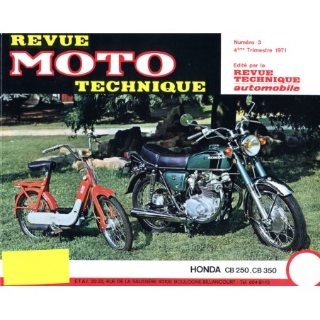 Service Moto Pieces|RTM - N° 3 - CB250K - CB350K - Version PDF - Revue Technique moto|Honda|10,00 €