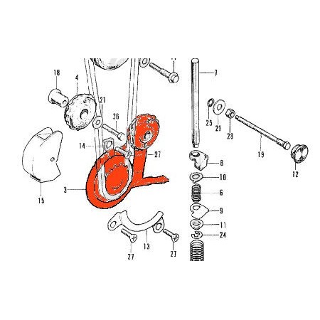 Distribution - Roue inferieure de Tendeur  - CB125K