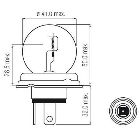 Service Moto Pieces|Ampoule - 12v - 45/40w - P45T - Code europeen|Ampoule 12 Volt|3,50 €