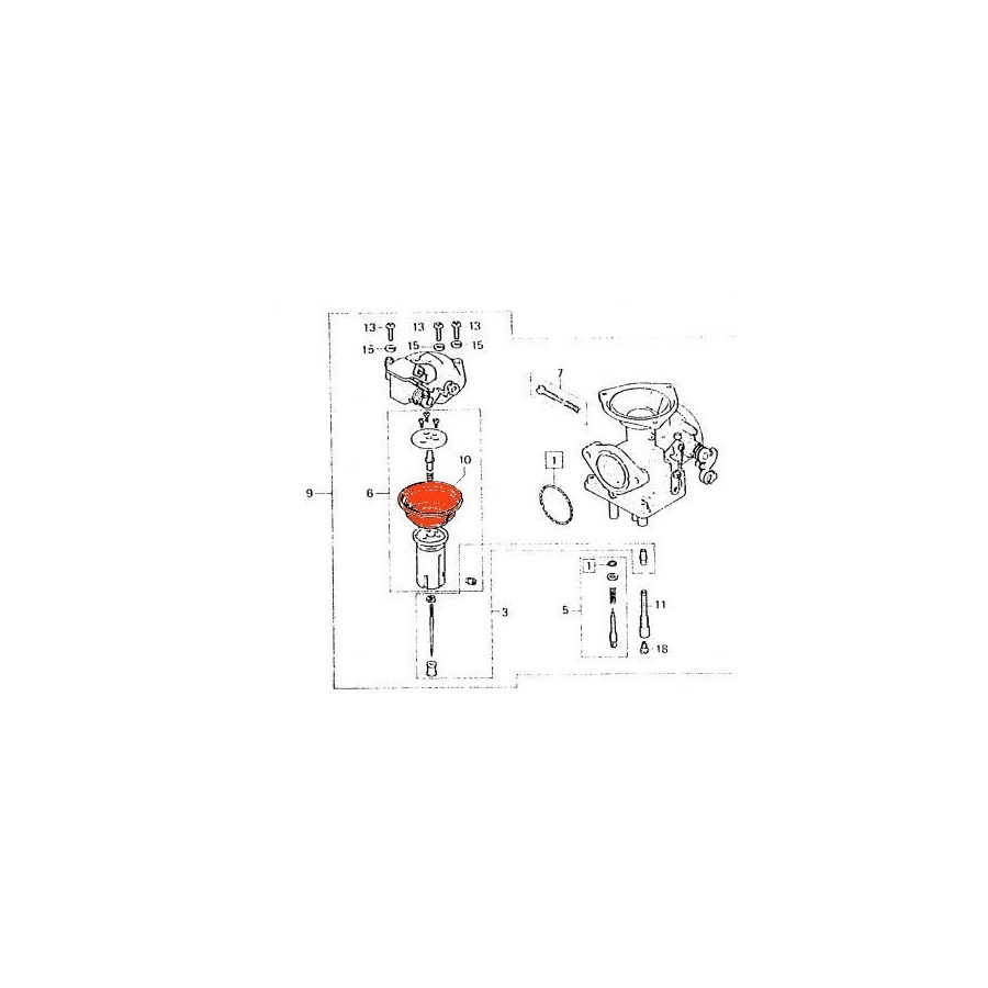 Carburateur - Membrane de boisseau - CM125T - Non Disponible