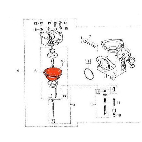 Carburateur - Membrane de boisseau - CM125T - Non Disponible
