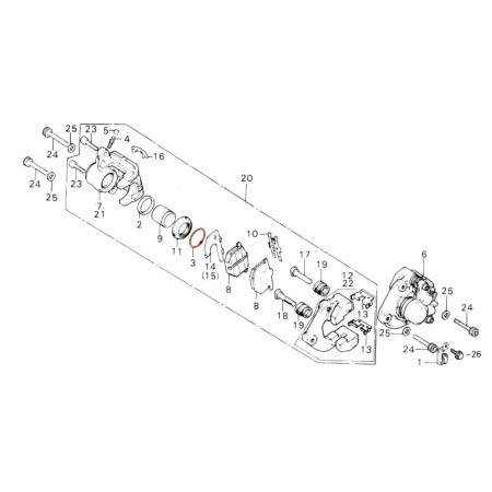 Frein - Etrier Av./Ar. - Circlips - CB400-CX400-.....-GL1000