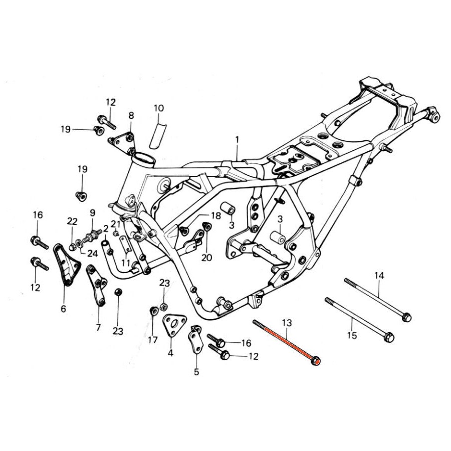 Moteur - Goujon de suspension - M10 x330mm