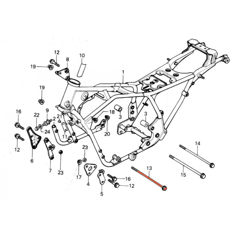 Service Moto Pieces|Moteur - Goujon de suspension - M10 x330mm|Produit -999 - Plus disponible|36,50 €