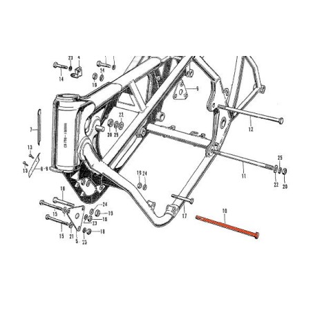 Service Moto Pieces|Cadre - Vis de fixation du moteur - M10 x1.25 x 310|Moteur|36,10 €