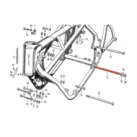 Cadre - Vis de fixation du moteur - M12 x1.25