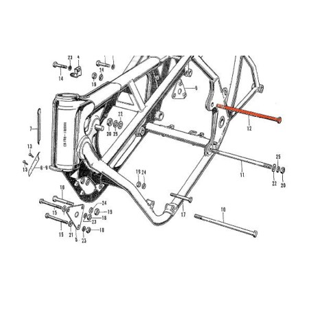 Service Moto Pieces|Cadre - Vis de fixation du moteur - M10 x1.25 x 280|Moteur|36,10 €