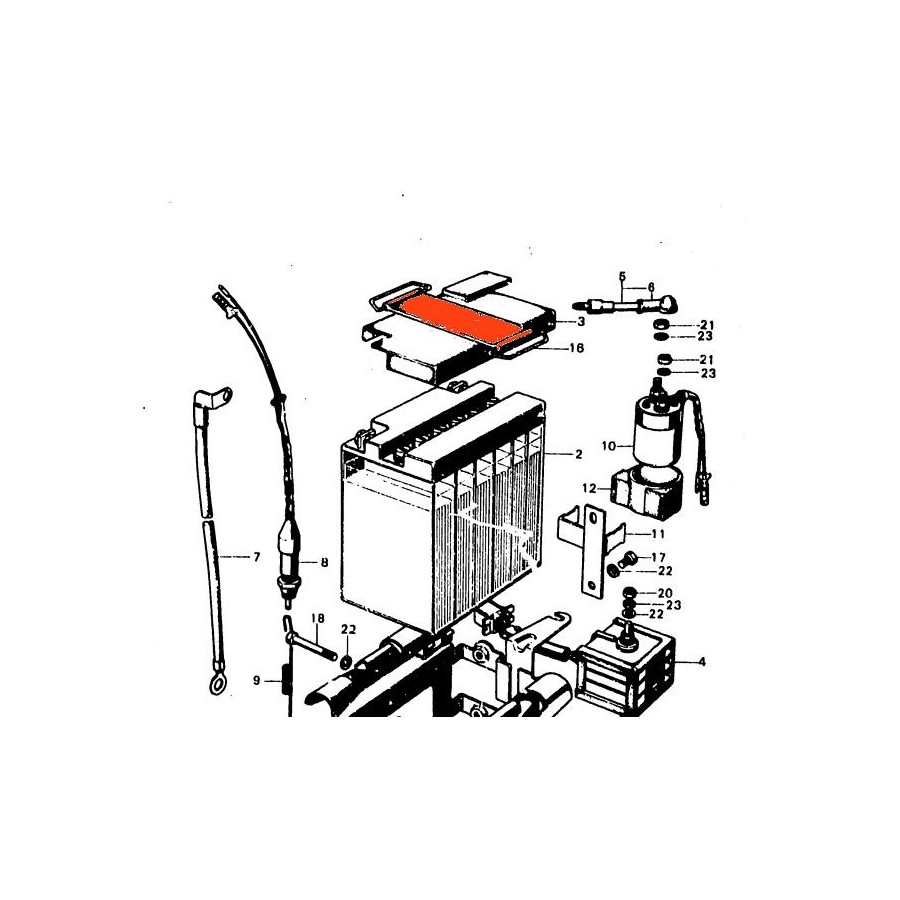 Batterie - sangle de maintien