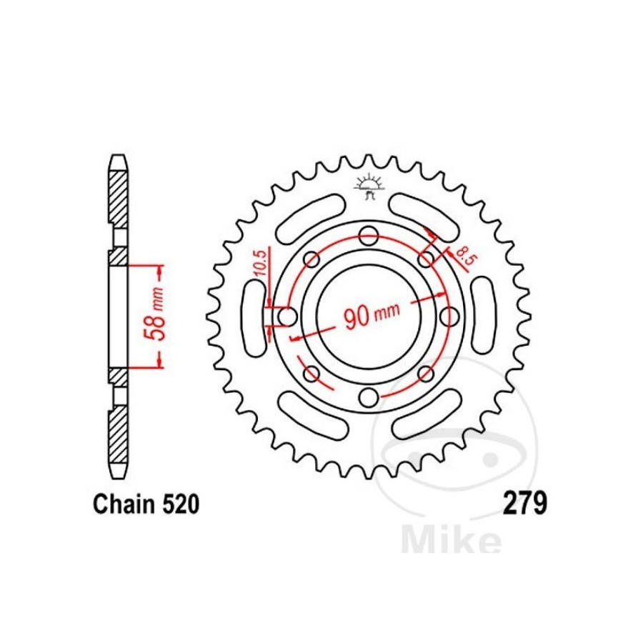 Service Moto Pieces|Transmission - Pignon - 530 - JTF-580 - 17 Dents|Chaine 530|19,90 €