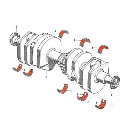 Moteur - Vilebrequin - 1/2 coussinet - (x1) - B - MARRON - Cb500/550