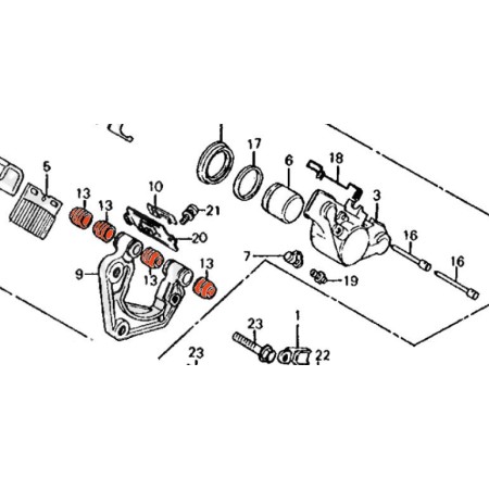 Frein - Etrier - joint flottant de fixation - (x1)