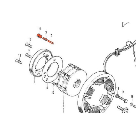 Service Moto Pieces|Demarreur - Roue libre - Kit reparation ( ressort+Poussoir+galet) - CB125K|Demarreur|30,90 €