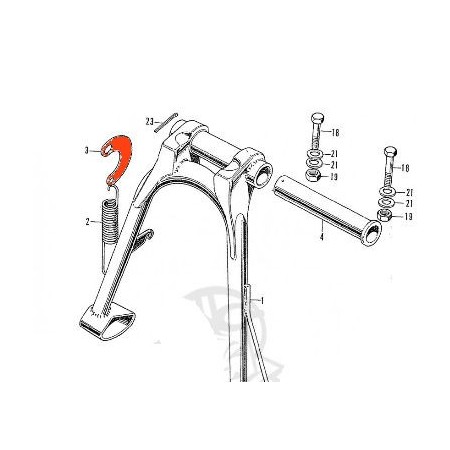 Service Moto Pieces|Bequille centrale -1/2 lune de tension de ressort|bras oscillant - bequille|7,90 €