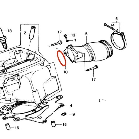 Service Moto Pieces|Pipe admission - Joint torique - ø 40.00 x2.50mm - CB250/400 N - CX/GL500 - .....CX/GL650 ....|Joint Torique|8,10 €