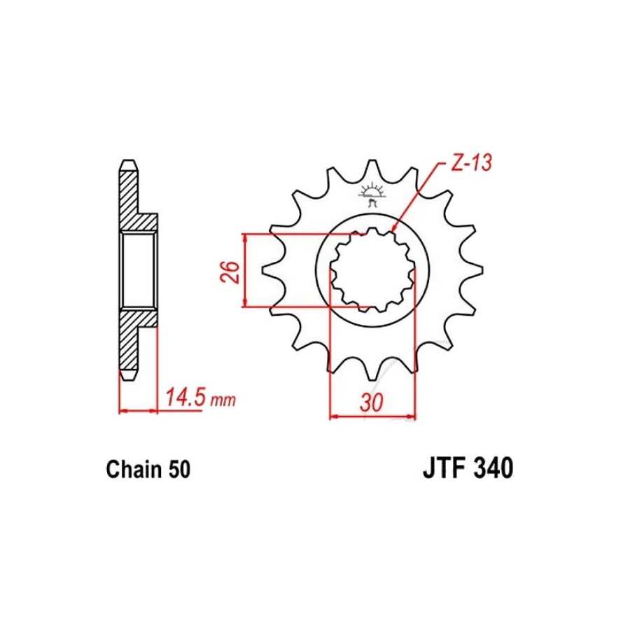 Service Moto Pieces|Transmission - Pignon sortie boite - 15 dents - JTF 286 - Chaine 530|Chaine 530|18,90 €