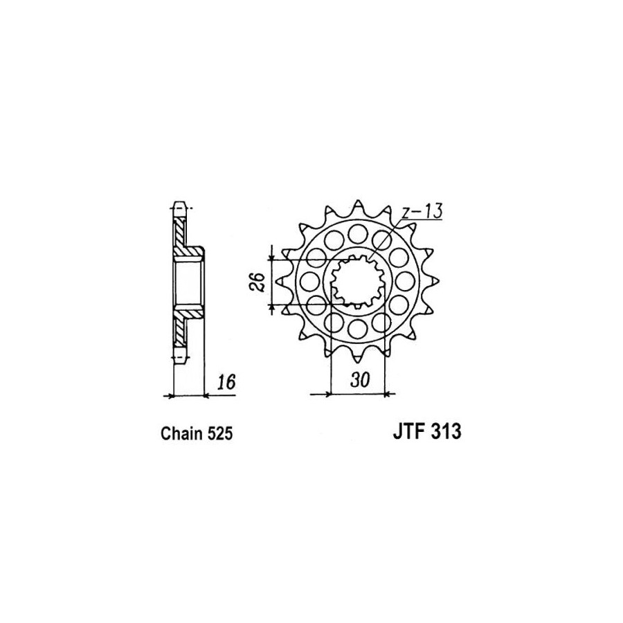 Service Moto Pieces|Transmission - Couronne - JTR 488 - 530 - 45 dents|Chaine 530|39,90 €