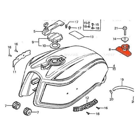 Reservoir - Amortisseur - Silent-bloc - CB750Kz - N'est plus disponible