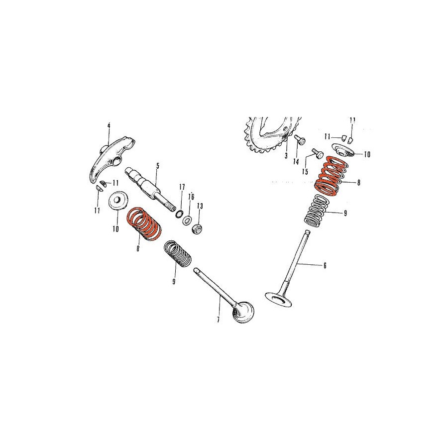 Moteur - Ressort de soupape - Exterieur - CB250 - N'est plus disponible Moteur - Ressort de soupape - Exterieur - CB250 - N'est plus disponible
