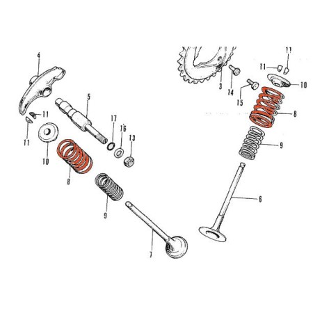 Service Moto Pieces|Moteur - Ressort de soupape - Exterieur  - CB250 - N'est plus disponible|Couvercle culasse - cache culbuteur|7,15 €