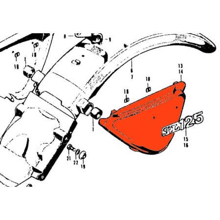 Carter - cache latetral - Gauche - SL125 - N'est plus disponible