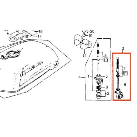 Service Moto Pieces|Robinet de reservoir - Essence - M18 x1.00 - CB750 / CB900 / CB1100R|04 - robinet|143,00 €