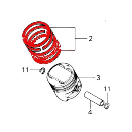 Moteur - Segment -  CB750C/K/F - (+0.25) - Honda