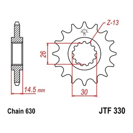 Transmission - Pignon JTF 330 - 630/15 dents - 23801-425-670