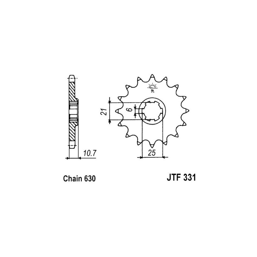 Transmission - Pignon - JTF 331 - 630-15 dents