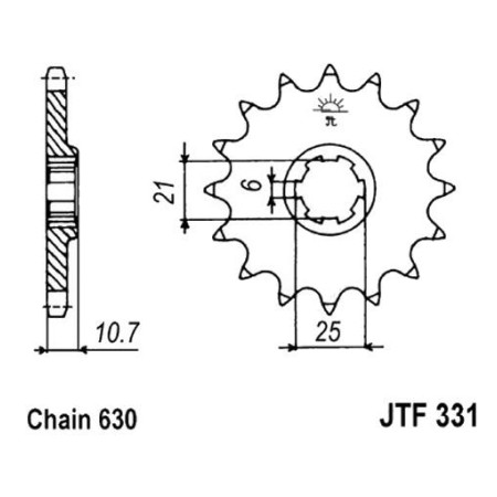 Transmission - Pignon - JTF 331 - 630-15 dents