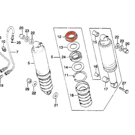 Service Moto Pieces|Amortisseur - Rondelle Guide - GL1100, GL1200|Amortisseur|18,60 €