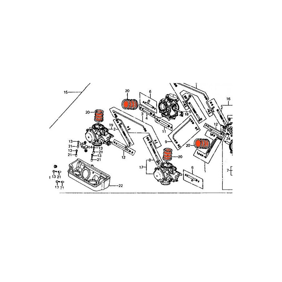 Carburateur - Pipe entrée d'air - (X1) - VF750C/S/F