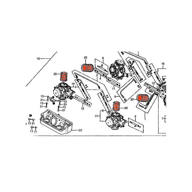 Carburateur - Pipe entrée d'air - (X1) - VF750C/S/F