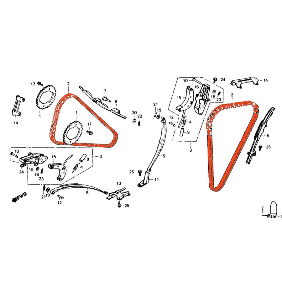 Distribution - Chaine - 82RH2015 - 148 maillons - Fermée - (x1)