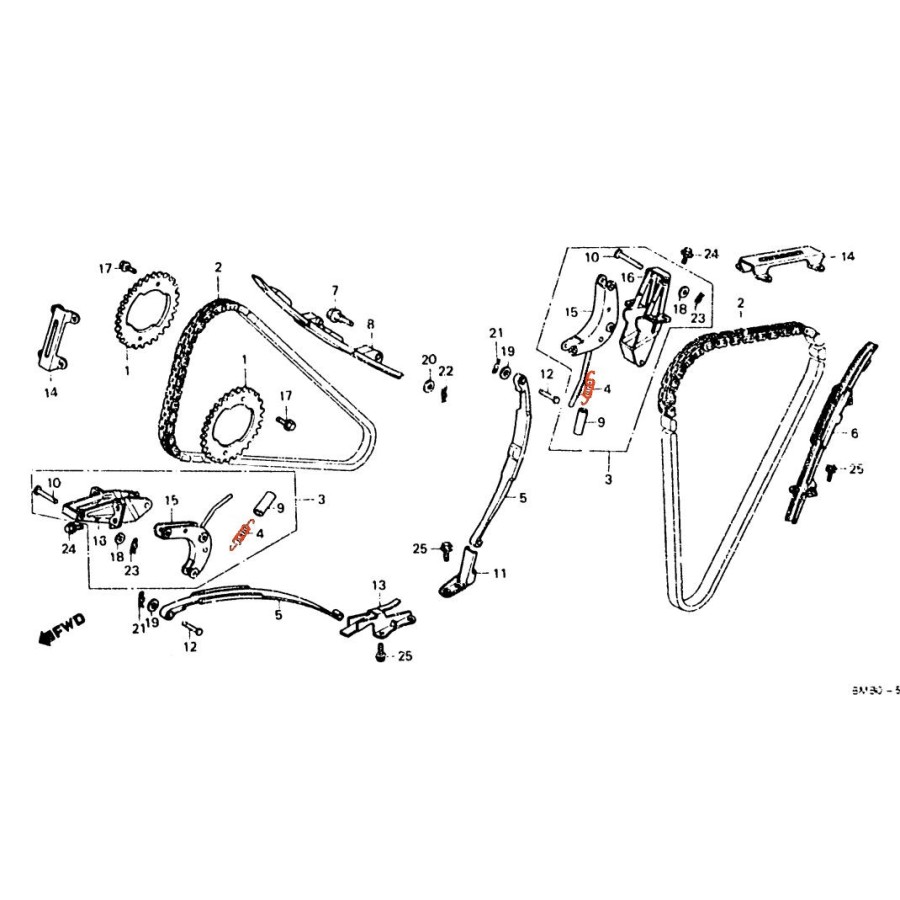 Distribution - Ressort de tendeur - VF750 - (RC07-RC09-RC14)