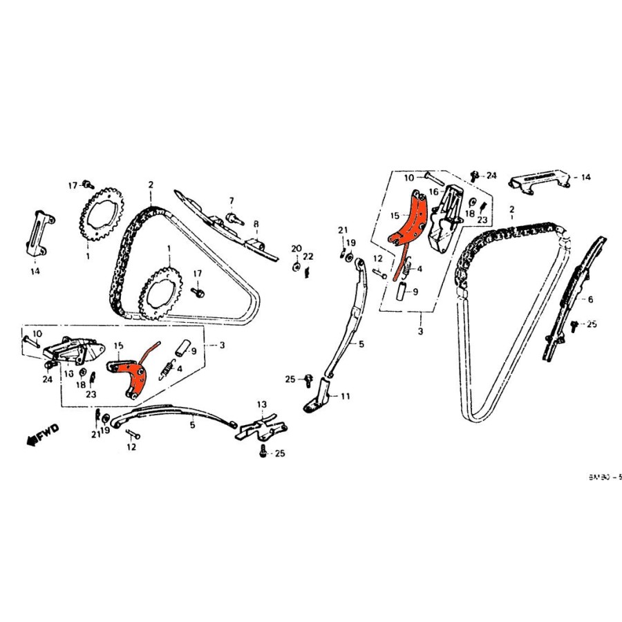 Distribution - Bras comp. tendeur de chaine - (x1)