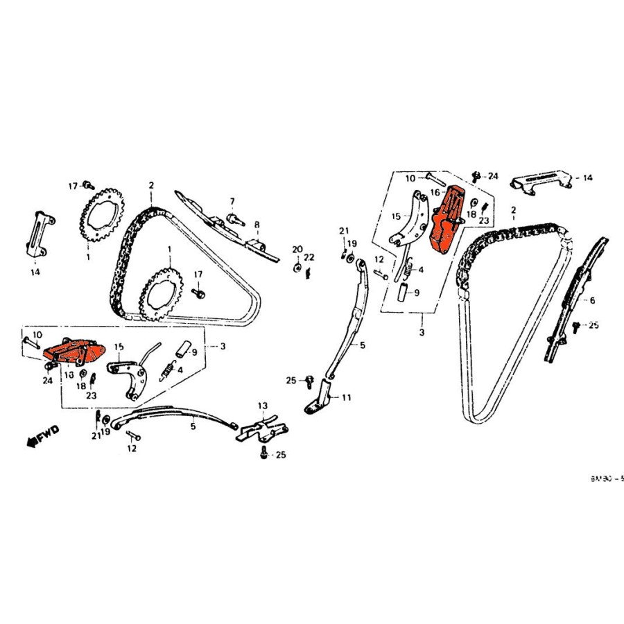 Service Moto Pieces|Distribution - Support comp. tendeur de chaine - (x1) |Distribution|42,00 €