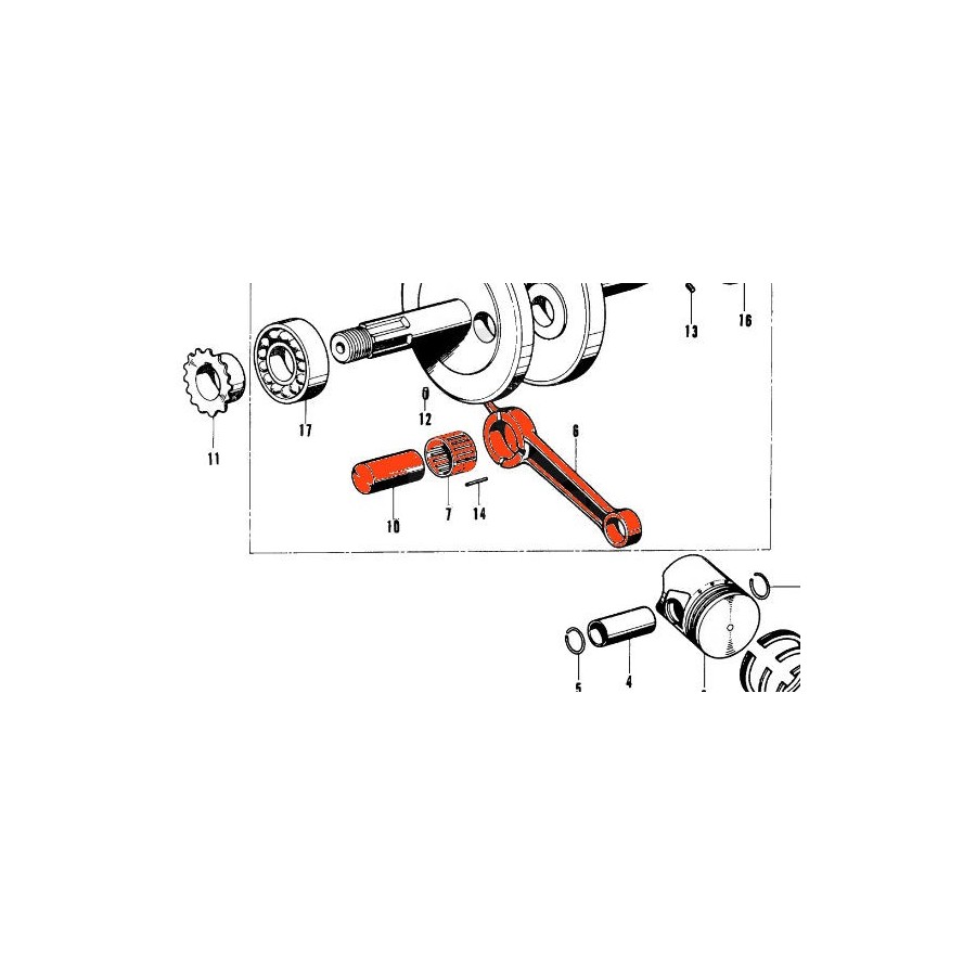 Service Moto Pieces|Moteur - Bielle - Roulement - 933-10422-L1 - 933-10422-C8|Bloc Moteur - Vilebrequin |19,90 €