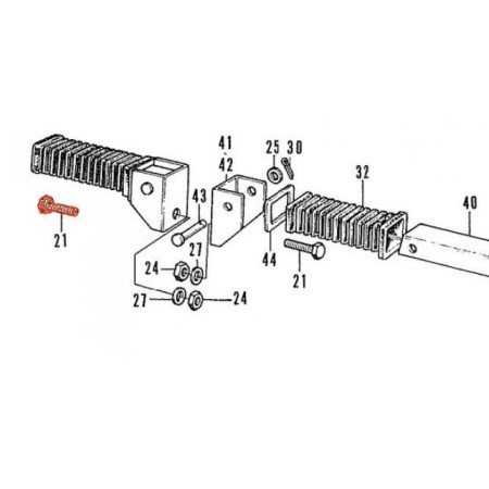 Cale pied - Vis de fixation - M10 x25 x1.25 - (x1)