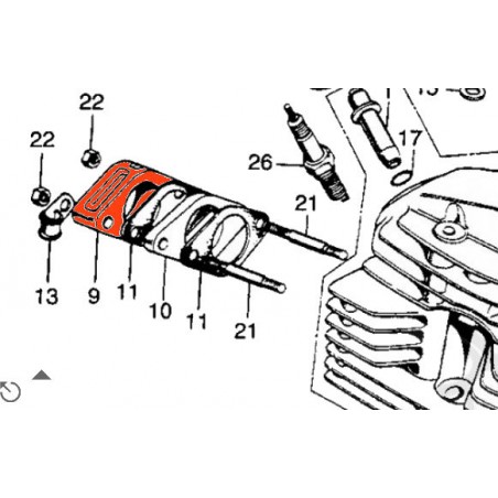 Service Moto Pieces|Moteur - pipe admission - isolant carburateur - SL125|Pipe admission|12,80 €
