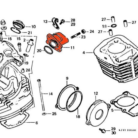 Service Moto Pieces|Moteur - pipe admission - XL125S|Pipe admission|59,90 €