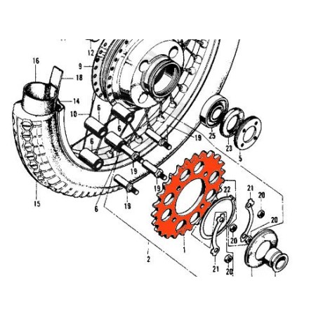 Transmission - Couronne - JTR 278 - 530-37 dents - ø74-105